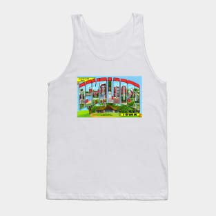 Greetings from Oskaloosa Iowa - Vintage Large Letter Postcard Tank Top